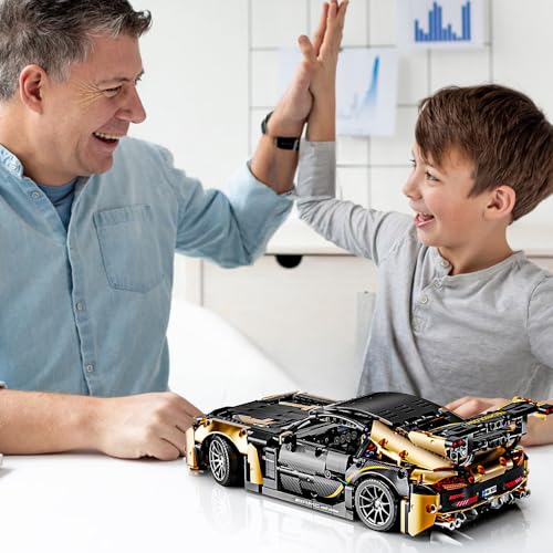 APAWR 1:14 MOC Building Set Raceing Model, Sports Car Building Blocks Toys Boys or Adults Kits，Super Cars for Boys Age 8+and Adult，Collectable Model Car Building Kit(1368pcs)