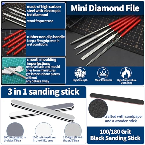 40Pcs Modeler Basic Tools Craft Set Compatible with Gundam, Hobby Building Tools for Model Assembling, Building and Repairing