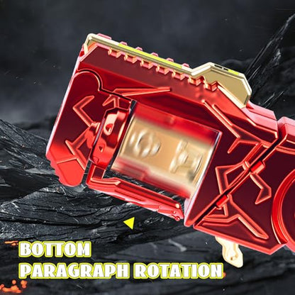 Metal Fidget Toys Gun for Adults - Alloy Fidget Gun Cool Fidget Spinner Gun Slider Dual Form Transformable Stress Relief EDC Desk Toy (Red) - color: Red