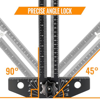 GRENPRO Combination Speed T-Square Ruler Angle Finder Woodworking Tools - color: Black
