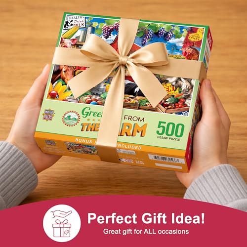 Masterpieces Greetings from the Farm Jigsaw Puzzle - 500 Pieces, Farmhouse Theme - Adult - style: The Farm