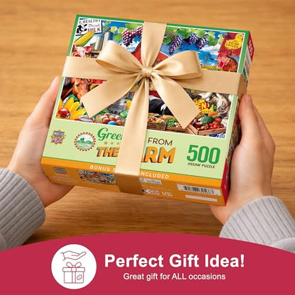 Masterpieces Greetings from the Farm Jigsaw Puzzle - 500 Pieces, Farmhouse Theme - Adult - style: The Farm
