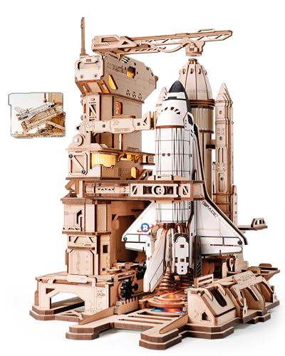 ROKR Space Shuttle 3D Wooden Puzzles for Adults Moving Building Model