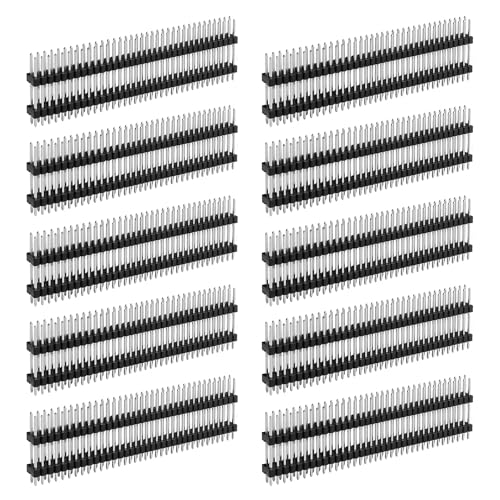 2x40 Pin Header Strip, 21mm, Double Row Header Pins Connector - size: 21mm Dual Row Plastic
