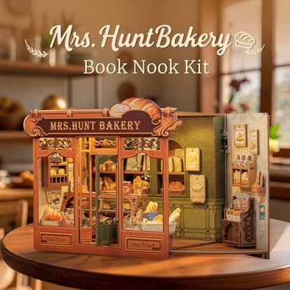 CUTEBEE Book Nook, DIY Miniature House Kit, Bakery Dessert Shop Booknook - color: Mrs.hunt Bakery