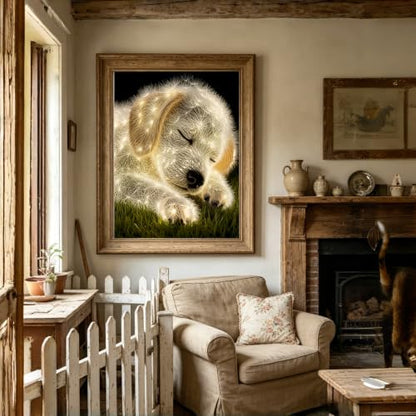 BYGFHLYW 5D Diamond Painting Kit, Dog Diamond Art for Adults 12X16In - color: KM1138-1