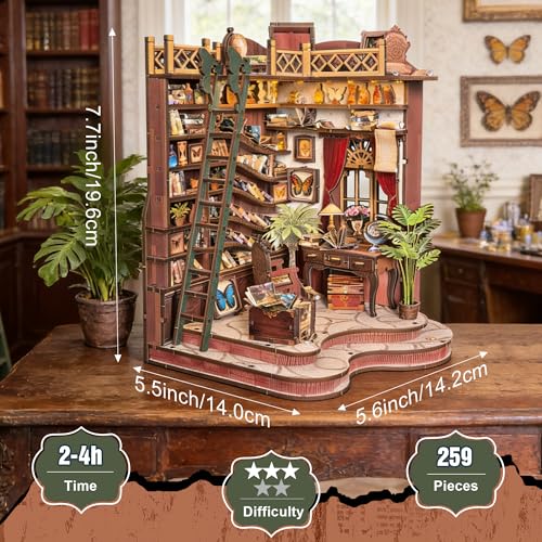 DIY Book Nook, Miniature House Kit with LED Lights | Winding Alley Library
