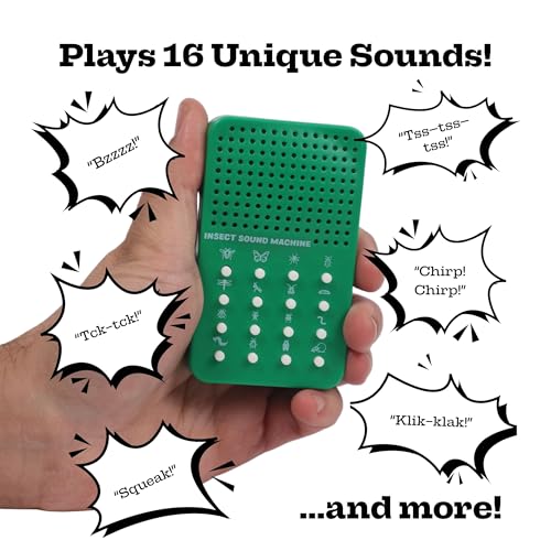 Insect Noisemaker with 16 Sounds, Buzzes, Cricket Chirps, Hisses - Portable Bug Electronic Sound - Insect Themed Sound Effects Board for Kids, Birthday Noise Maker Toy Gift Insectos De Juguete