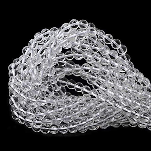 60PCS 6mm Natural Clear White Crystal Quartz Round Loose Beads Crystal Energy Stone for Jewelry Making 1 Strand 15" - color: White Quartz, size: 6mm