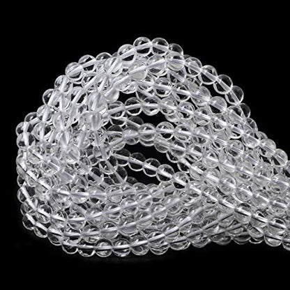 60PCS 6mm Natural Clear White Crystal Quartz Round Loose Beads Crystal Energy Stone for Jewelry Making 1 Strand 15" - color: White Quartz, size: 6mm