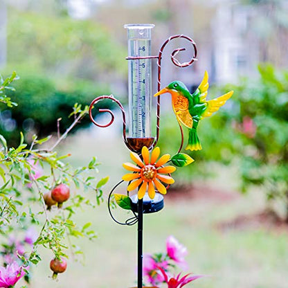 Stargarden Hummingbird Rain Gauge Outdoor,Metal Solar Rain Gauge - color: Hummingbird-B