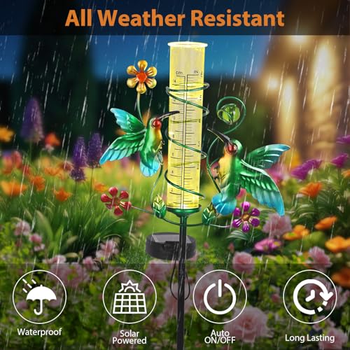Hummingbird Rain Gauge Outdoor for Measuring Precipitation - color: Hummingbird
