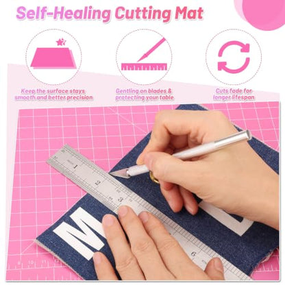 anezus Self Healing Cutting Mat for Rotary Cutting, 17.8" x 11.9", Pink - color: Pink, size: 17.8"L x 11.9"W