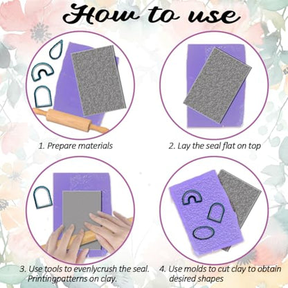 4PCS Polymer Clay Texture Sheets Set for Using with Clay Cutters Boho Clay Mat Effect as Texture Roller DIY Craft Tools Earing Jewelry Making - style: Mandala Theme-4pcs