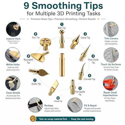 23-in-1 3D Printer Smoothing Tool Kit with Safer Digital Soldering Iron