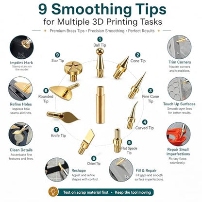 23-in-1 3D Printer Smoothing Tool Kit with Safer Digital Soldering Iron