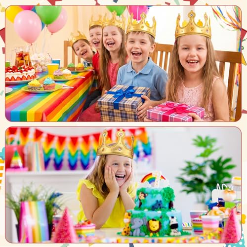 Yaomiao 22 pack DIY Crowns Set Include 12 Pcs Foam Princess Crowns and 10 Pcs Diamond Sticker for Kids - color: Gold, style: Stylish