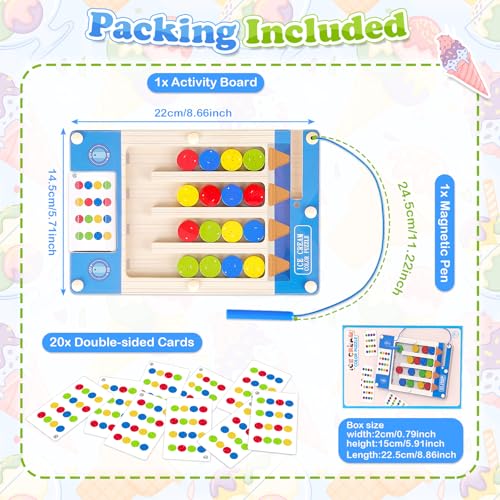 3 4 5 Year Old Boy Birthday Gift, Kids Magnetic Color Matching Puzzle Board - color: Ice Cream