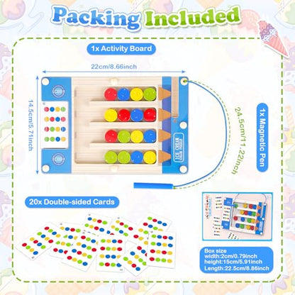 3 4 5 Year Old Boy Birthday Gift, Kids Magnetic Color Matching Puzzle Board - color: Ice Cream