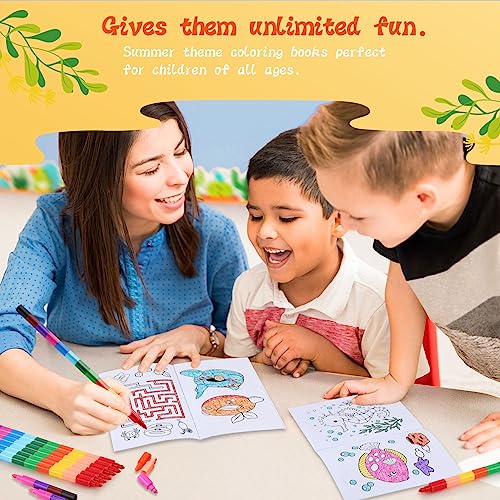 BenLouis 24 Pcs Summer Mini Coloring Books for Kids Party Favors - style: Summer