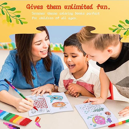 BenLouis 24 Pcs Summer Mini Coloring Books for Kids Party Favors - style: Summer