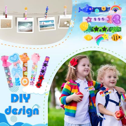 JOICEE 80 Set Cheer Pins Spirit Clips DIY Cheer Clothes Pins Kit - color: White