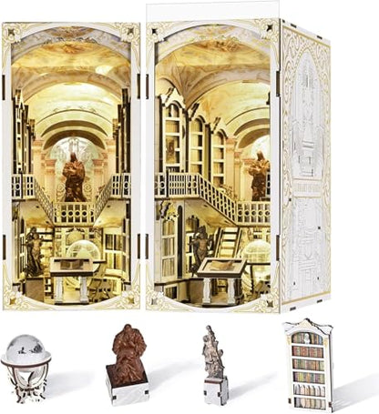 CCCDF Library of Gods Book Nook Kit, DIY Miniature House with LED - color: Library of Gods