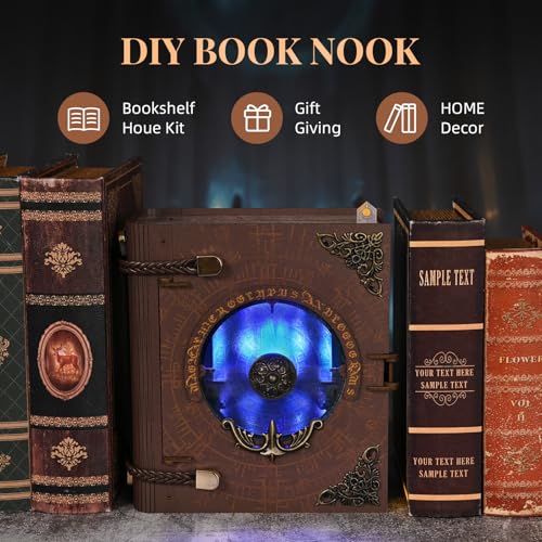 CCCDF Circle of Magic Book Nook Kit,Book Nook Magic Library with LED - color: Circle of Magic