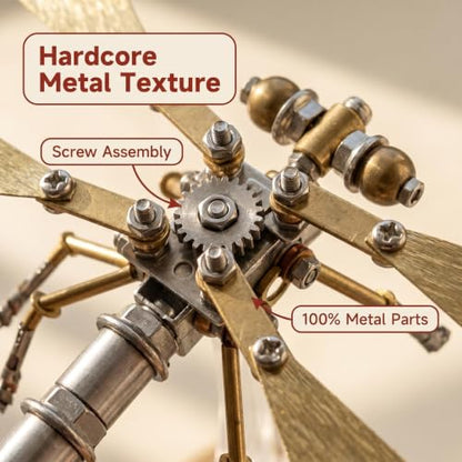 3D Metal Puzzle Kit for Adults Teens Steampunk Dragonfly 140+ Pcs Mechanical Assembly Models 3 Hours to Build Ideal for Gifts and Decorations (Ujinensis Dragonfly) - style: Ujinensis Dragonfly