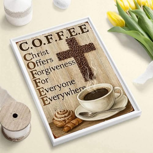 Diamond Art Kits for Adults, Christian Coffee Diamond Art Painting Kits - color: Coffee, size: 11.8x15.7 in(30x40 cm)