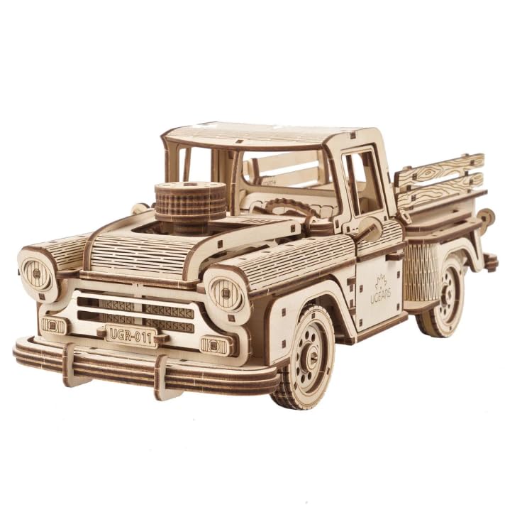 UGEARS Pickup Lumberjack Model Car Kits 3D Puzzle Adult Crafts, Mechanical Wooden Model Kits for Adults - style: Pickup Lumberjack