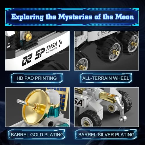 Lunar Rover Building Blocks Set for Boys Ages 8-12, STEM Space Toys for Kids to Assemble a Big Lunar Rover, Best Present for Boys and Girls Aged 8-14 (626PCS)