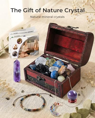 Chakra Healing Crystals Set - Crystals and Healing Stones, Chakra Bracelets, Amethyst Crystal Wand and Ball, 7 Chakra Stones Set, Energy Balance and Protection, Relief Anxiety Stress Gifts for Women - color: Colorful (Set 12)