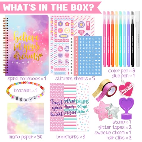 Nollh DlY Journal Kit for Girls Scrapbook Gifts for 8-12 Year Old Girl