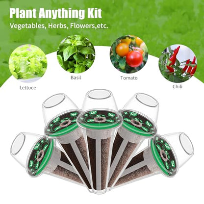 84 pcs Hydroponic Pod Kit for Aero Garden with 12 Grow Baskets, 12 Grow Sponges, 12 Grow Domes, 12 Plant Labels and 36 Seed Pod Label Stickers for All Hydroponics Garden Growing System