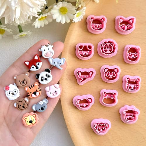 Keoker Polymer Clay Cutters - 25 Shapes Animal Faces for Jewelry Making, Small Earring Cutters (Ocean & Animal Studs) - color: Ocean & Animal Studs