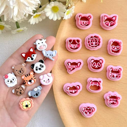 Keoker Polymer Clay Cutters - 25 Shapes Animal Faces for Jewelry Making, Small Earring Cutters (Ocean & Animal Studs) - color: Ocean & Animal Studs