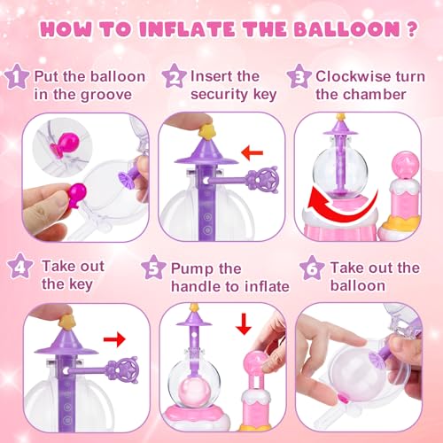 nicknack Princess Pink Balloon Animals Kit with Pump Craft Kits Girls Gifts - color: Princess Pink