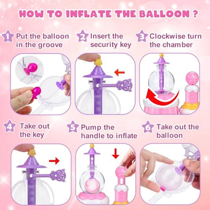 nicknack Princess Pink Balloon Animals Kit with Pump Craft Kits Girls Gifts - color: Princess Pink