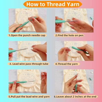 DIY Punch Needle Kits Christmas Snowman Winter Snow with Hoop 20x20cm-2 - color: 02-Snowman