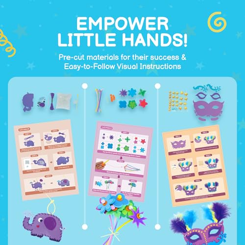 QuTZ Crafts for Kids Ages 4-8, 10 Indiv Packs, No Prep - color: Blue