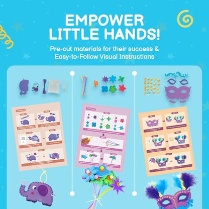 QuTZ Crafts for Kids Ages 4-8, 10 Indiv Packs, No Prep - color: Blue
