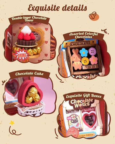 Rolife Chocolate Shop DIY Miniature House Kit - color: Sweet Chocolate Shop
