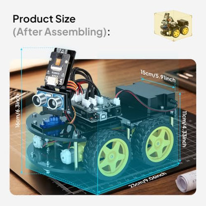 ELEGOO UNO R3 Smart Robot Car Kit V4 with Camera, Compatible with Arduino