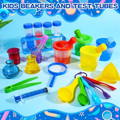 Bbiamsleep 23 Pcs Beakers Test Tubes Set, Plastic Droppers Beaker Test Tube