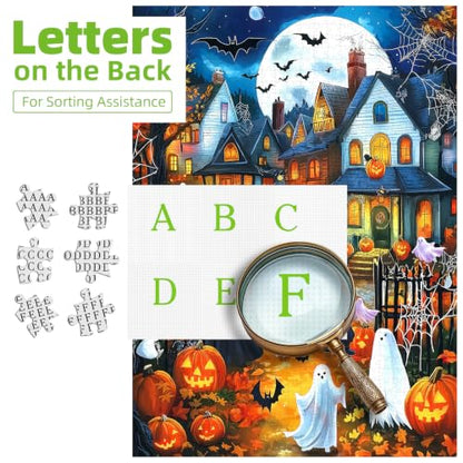 Blueforest Halloween Village 1000 Piece Puzzle for Adults, 27.5" x 19.7" - color: Moonlit Halloween Village