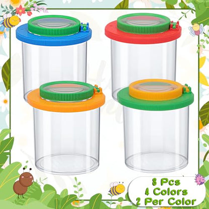 Coopay 8 Pieces Magnifying Insect Box Bug Viewer Critter Insect Cage Bug Magnifier Container Bug Catcher Cage Bug Jar Collecting Kit for Children, Kids Science Nature Exploration Tools - style: 8 Pack Set