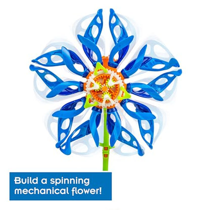 Thames & Kosmos SolarFlower Sapphire Swirl STEM Kit | Build a Motorized Solar-Powered Flower with Spinning, Colorful Petals, Educational Gift for Kids Ages 8+, Adults - color: Sapphire Blue