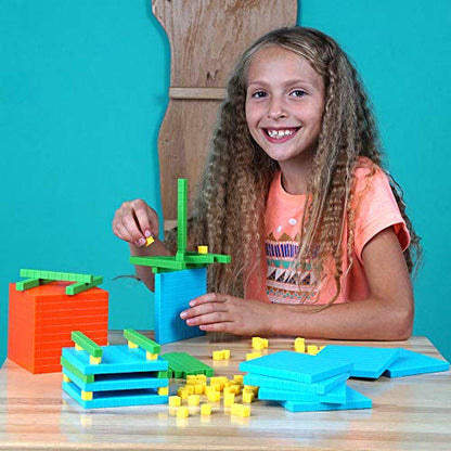 Simply magic 131 PCS Base Ten Blocks for Math - Math Counters - Math Cubes