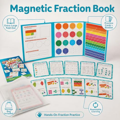 Extra Large Magnetic Fraction Manipulatives Math Visual Aids For Students
